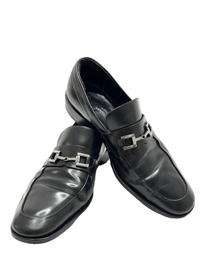 Gucci vintage μοκασίνια μεταχειρισμένα, μαύρα με ασημί horsebit, μέγεθος 42.5