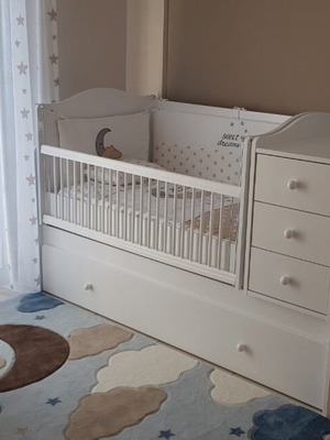 Belis Nova white multifunctional bed like new with storage space