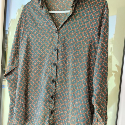 Shein green printed women's shirt