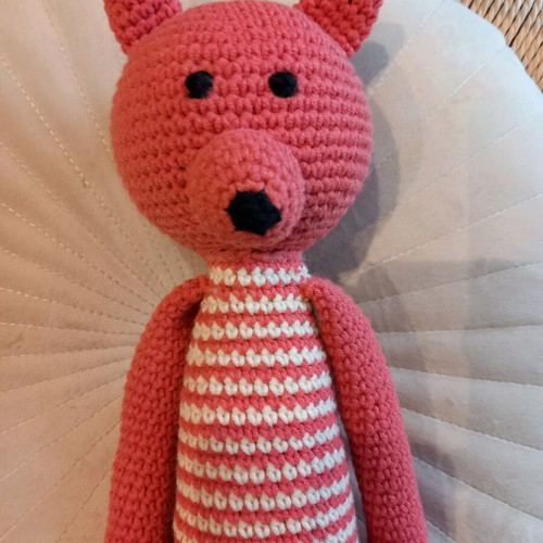 Handmade knitted fox doll 40 cm new