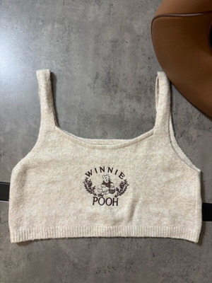 Disney crop top size L like new, beige