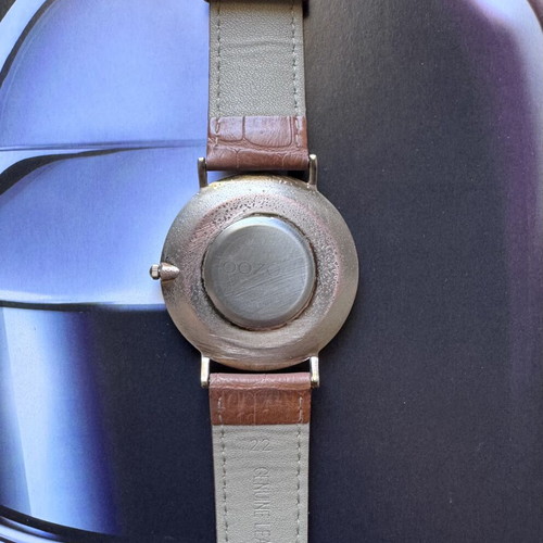 Oozoo watch used, blue dial, brown leather strap