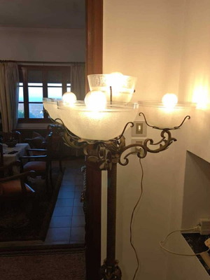 Floor lamp antique with four lights, height 173 cm, base diameter 54 cm