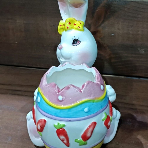 Vintage Easter egg holder bunny new