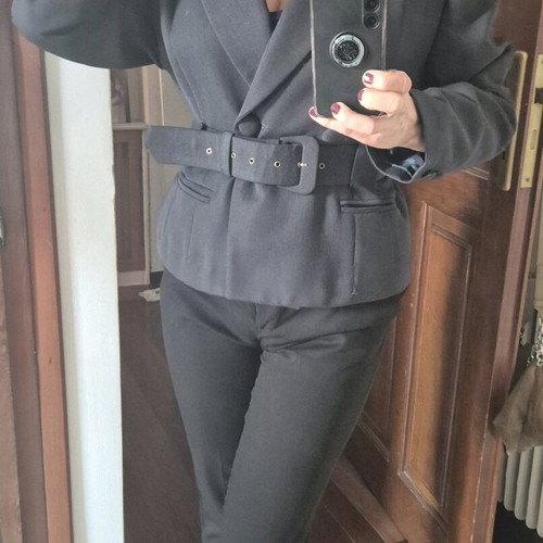 Vintage gray jacket with belt On Line like new, size 3