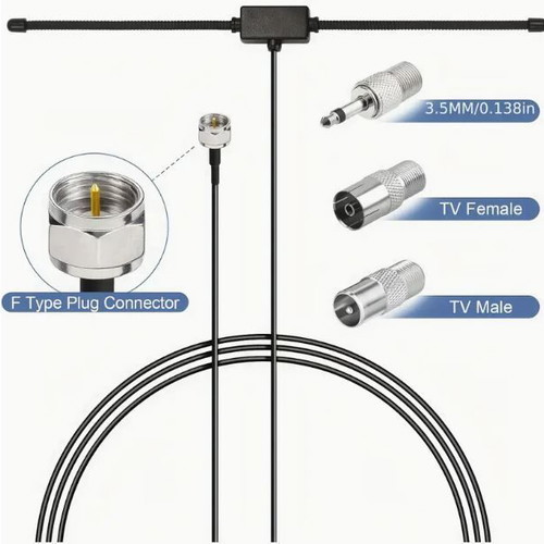FM radio antenna 3.5mm heavy-duty metal new