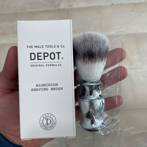 Depot Aluminium Shaving Brush with Aluminium Handle new