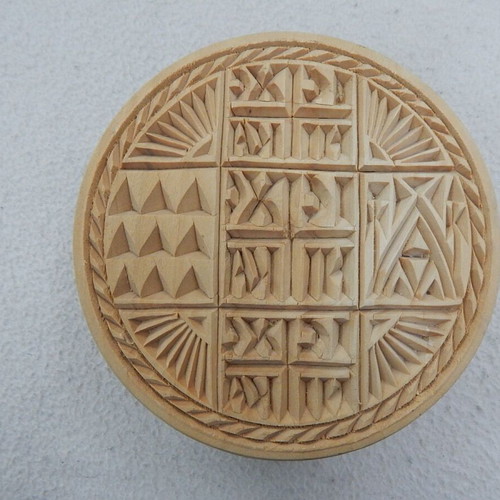 Wooden prosphora stamp, 12.5 cm diameter
