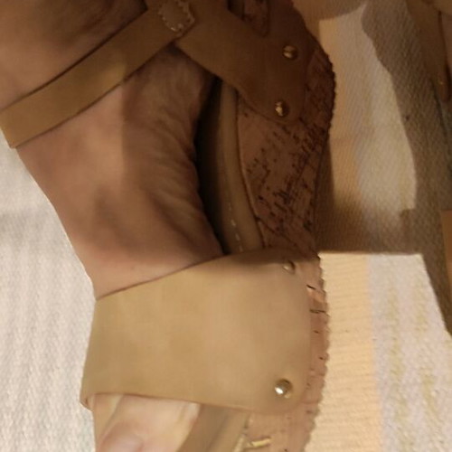 Camel platform sandals size 37 like new