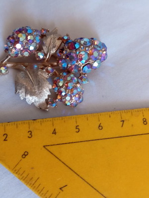 Vintage brooch with AB crystals, like new