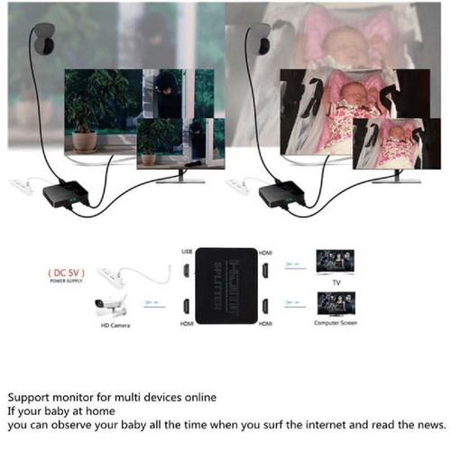 4K HDMI active splitter with 1 input and 2 outputs new