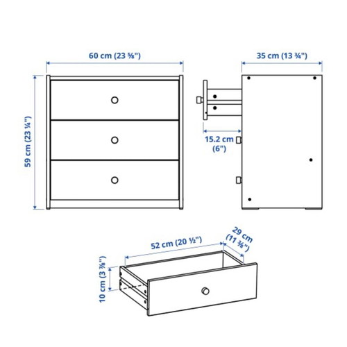 Chest of drawers used, set of two, beige-gray color