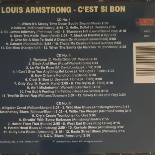 Louis Armstrong C'est Si Bon 3CD set used, jazz