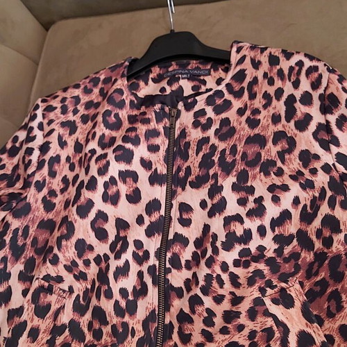 Despina Vandi women's bomber jacket new, animal print, size M-L