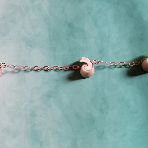 Silver 925 anklet new with chain and white shells