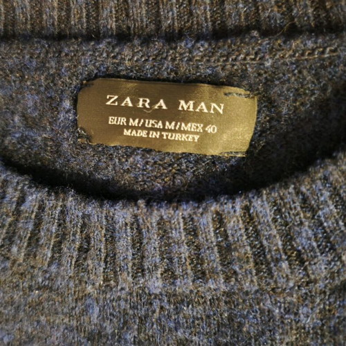 Zara wool sweater men's like new, size Large, black