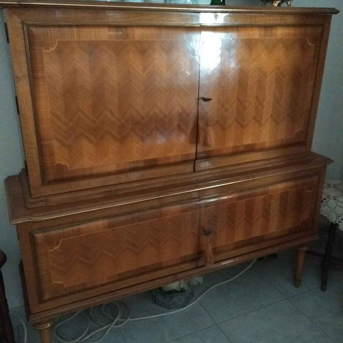 Vintage 1950 display cabinet used with mirrors and secret drawers