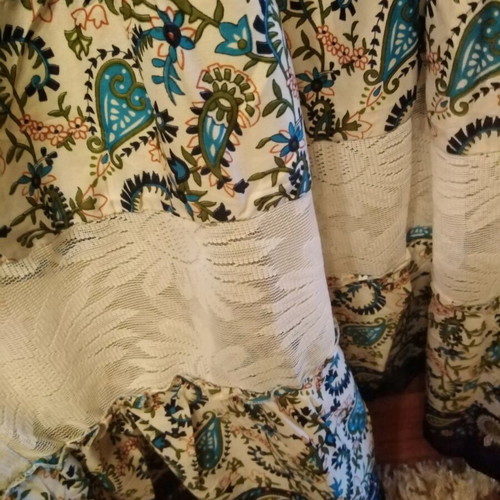 Long summer dress like new with pattern and adjustable waist