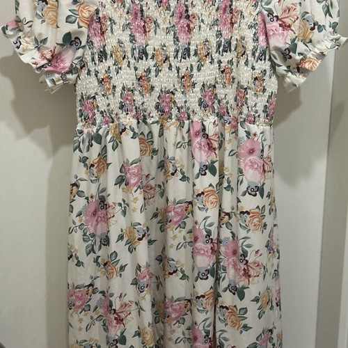 Maxi dress 5XL floral pastel, new