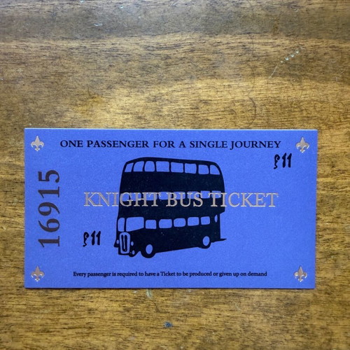 Knight Bus ticket new from Harry Potter and the Prisoner of Azkaban