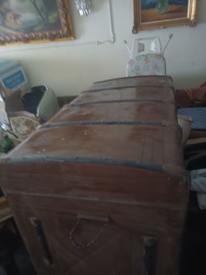 Old 20th century chest, 1.22m length, 0.68m height, 0.65m width