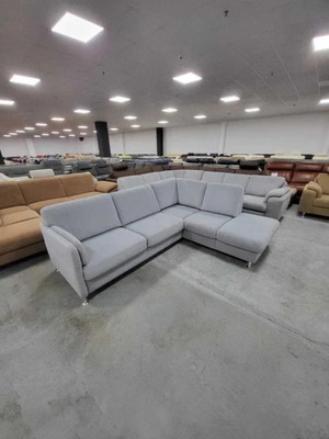 LIRIO-S light gray fabric corner sofa new with storage and drawer