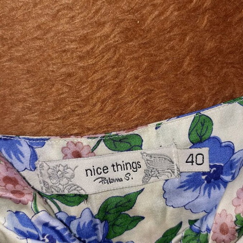 Nice Things satin summer blouse size 40, multicolor