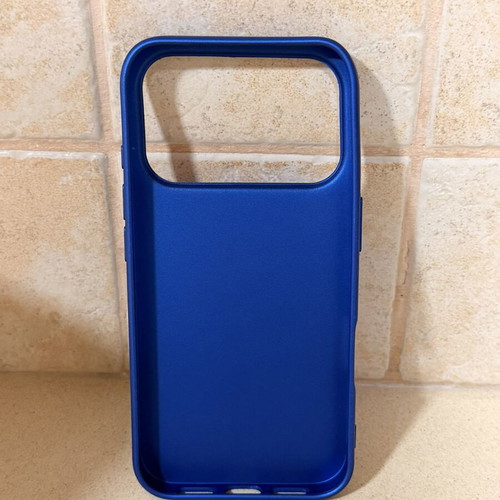 X-Level iPhone 17 Pro case, metallic blue, matte finish
