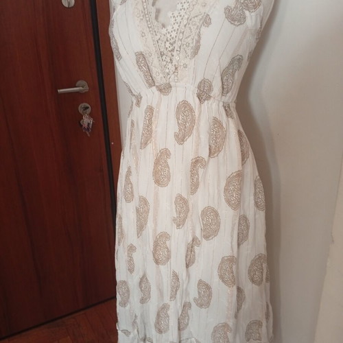 Backless white dress 100% viscose like new, one size L
