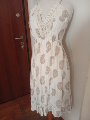 Backless white dress 100% viscose like new, one size L