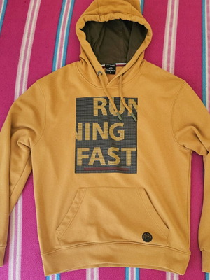 Frank Tailor sweatshirt size Large like new mustard with khaki hood