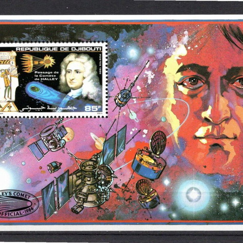 Djibouti 1986 Appearance of Halley's Comet BL MNH complete sealed luxury set new