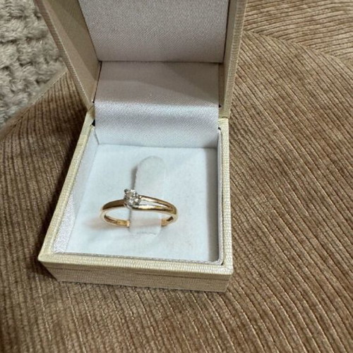 Diamond ring 0.30ct 14K gold size 54 like new