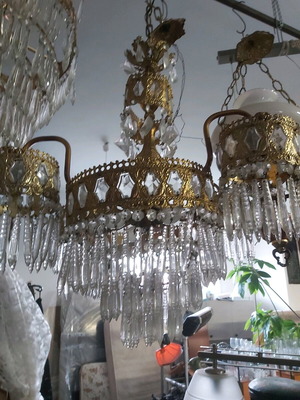 Vintage chandelier with crystals like new