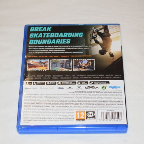 Tony Hawk's Pro Skater 1 + 2 Remastered PS5 game