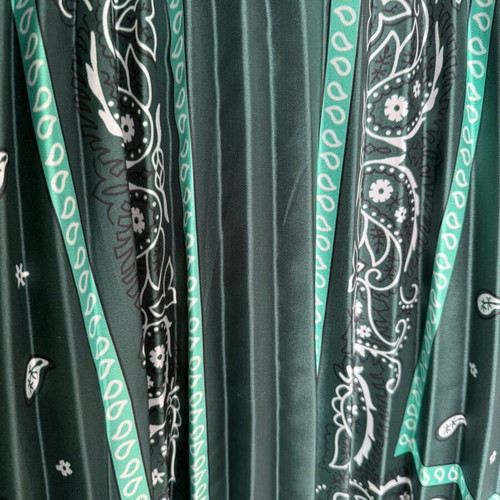 Zini pleated skirt with paisley print like new, green