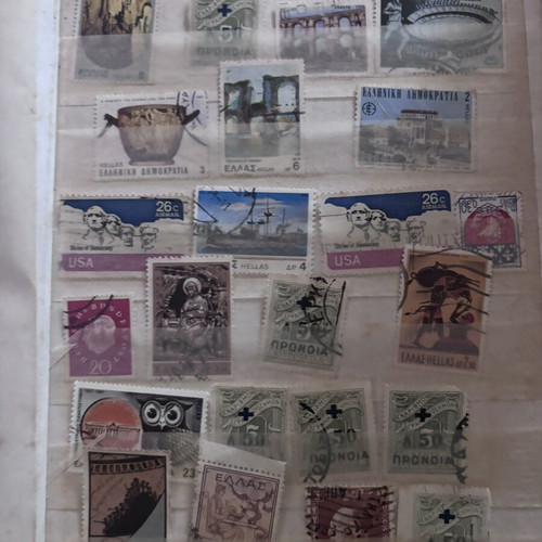 Stamps collection in album, 11 sheets