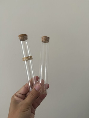 Glass test tubes like new, set of two