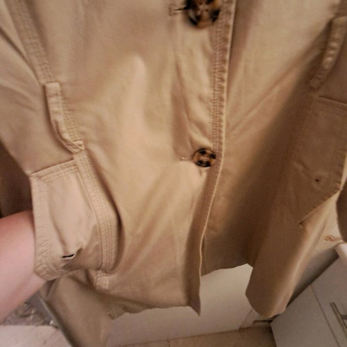Long trench coat with pockets used, beige