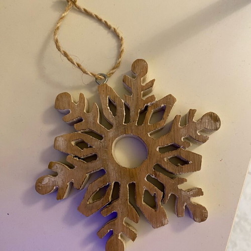 Christmas wooden snowflake ornament like new