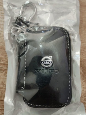 Volvo leather key case, black, new