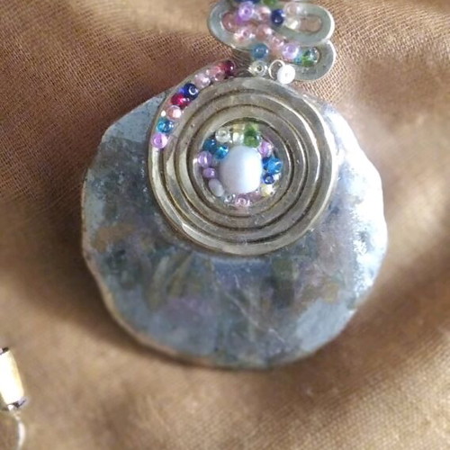 Handmade large pendant jewelry like new