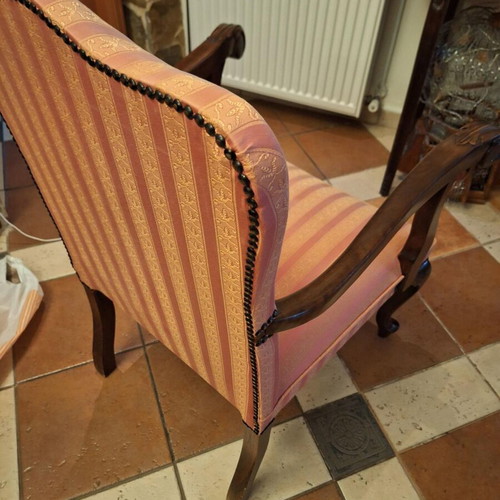 Vintage Chippendale Leg Armchairs like new, solid wood