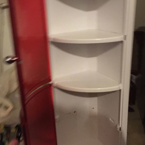 Plastic corner bathroom cabinet red new