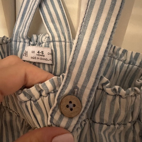 Zara striped pants with suspenders, unisex, 110 cm, 5 years