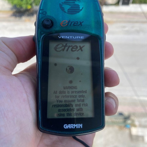 Garmin eTrex Venture GPS used with box and accessories
