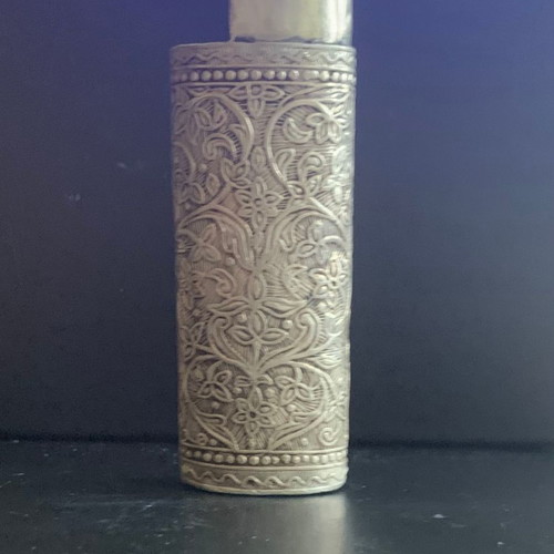 Bic lighter case silver used, carved design