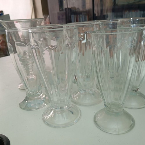 Ice cream glasses and bowls set of 12 like new, thick glass