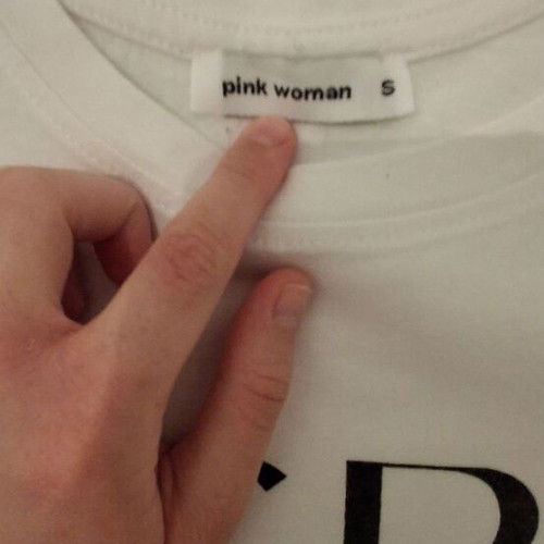 White t-shirt with black letters, new, size S