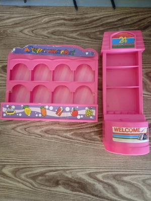 Πακέτο σούπερ vintage Barbie κουζίνα και σούπερ μάρκετ μεταχειρισμένο, 4 τεμάχια